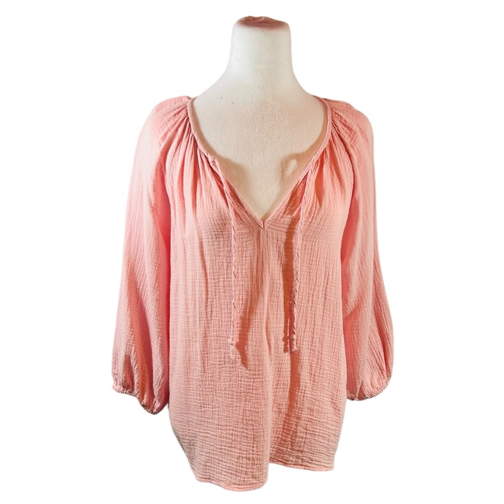 Encore by Idina Small Pink Top with Elastic Cuff Sleeves